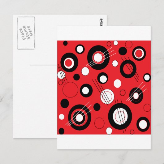 Polka Red Briefkaart (Voorkant / Achterkant)