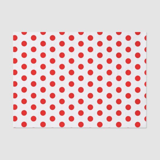 Polka Red Stippen Print Tissue Paper Tissuepapier (Voorkant)