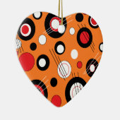 Polka Sinaasappel Keramisch Ornament (Rechts)