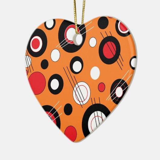 Polka Sinaasappel Keramisch Ornament (Links)