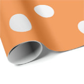 Polka Small Stippen Bright Oranje Peach Silver Gre Cadeaupapier (Rol Hoek)
