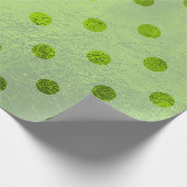 Polka Small Stippen Glass Metallic Greenery Grass Cadeaupapier (Hoek)