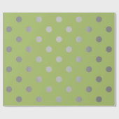 Polka Small Stippen Greenly Green Pea Silver Grey Cadeaupapier (Vlak)