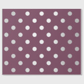 Polka Small Stippen Maroon Plum Burgundy Silver Gr Cadeaupapier (Vlak)