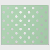 Polka Small Stippen Pastel Pea Mint Silver Grey Cadeaupapier (Vlak)