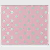 Polka Small Stippen Powder Pink Pastel Aqua Cadeaupapier (Vlak)