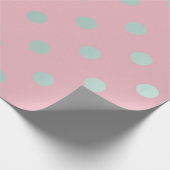Polka Small Stippen Powder Pink Pastel Aqua Cadeaupapier (Hoek)