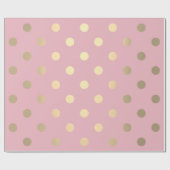 Polka Small Stippen Powder Roze pasta Foxier Gold Cadeaupapier (Vlak)