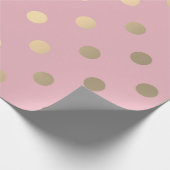 Polka Small Stippen Powder Roze pasta Foxier Gold Cadeaupapier (Hoek)