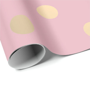 Polka Small Stippen Powder Roze pasta Foxier Gold Cadeaupapier