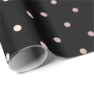 Polka Small Stippen Stripes Black Pink Powder Past Cadeaupapier