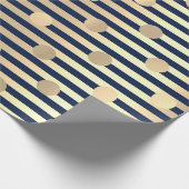 Polka Small Stippen Stripes Blue Navy Foxier Gold Cadeaupapier (Hoek)