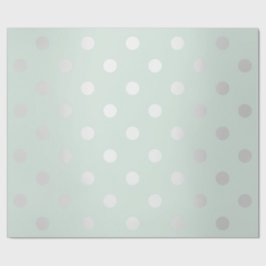 Polka Small Stippen Tiffany Aqua Mint Silver Grey Cadeaupapier (Vlak)