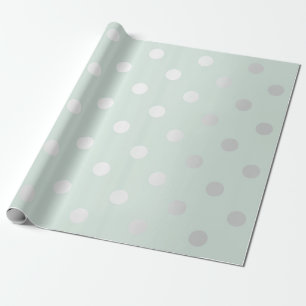 Polka Small Stippen Tiffany Aqua Mint Silver Grey Cadeaupapier