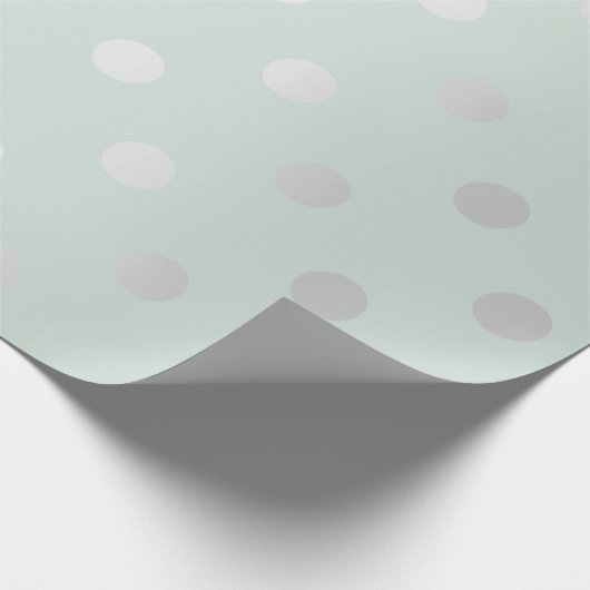 Polka Small Stippen Tiffany Aqua Mint Silver Grey Cadeaupapier (Hoek)