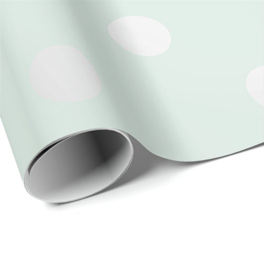Polka Small Stippen Tiffany Aqua Mint Silver Grey Cadeaupapier (Rol Hoek)