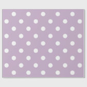 Polka Small White Stippen Paars Lavender Amethyst Cadeaupapier (Vlak)
