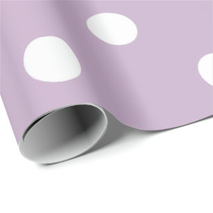 Polka Small White Stippen Paars Lavender Amethyst Cadeaupapier