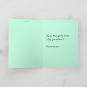 Polka stars green roze kerrie, customizable text kaart (Binnen)