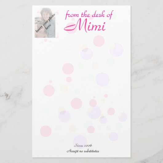 Polka stip achtergrond van het bureau van Mimi Briefpapier (Voorkant)