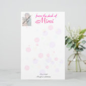 Polka stip achtergrond van het bureau van Mimi Briefpapier (Staand voorkant)