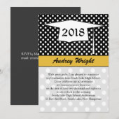 Polka stip, mortar Afstuderen kondiging Kaart (Voorkant / Achterkant)