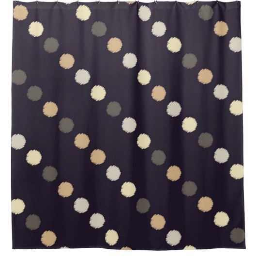 Polka stip naadloos patroon. Scribble texture. Tek Douchegordijn (Voorkant)