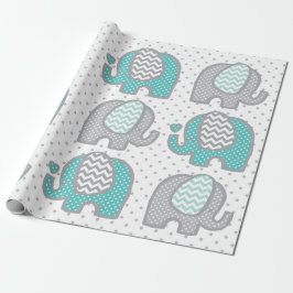 Polka stip olifanten cadeaupapier