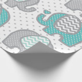 Polka stip olifanten cadeaupapier (Hoek)