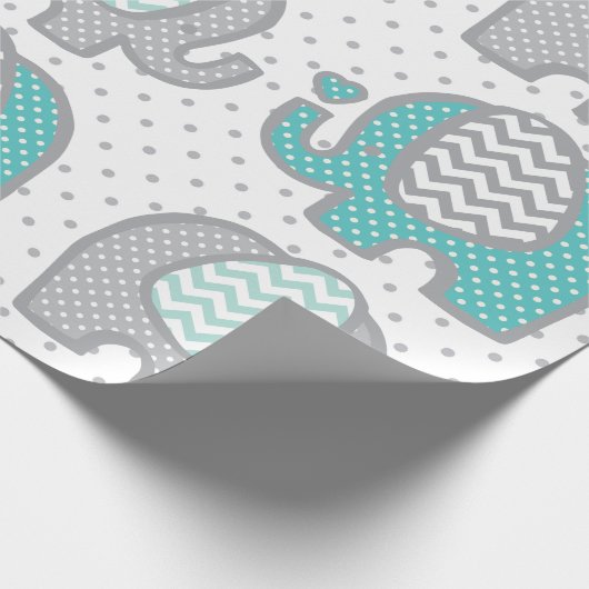 Polka stip olifanten cadeaupapier (Hoek)