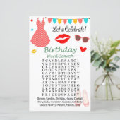 Polka-stip op Birthday Word Search Game (Staand voorkant)