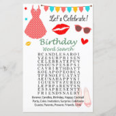 Polka-stip op Birthday Word Search Game (Voorkant)