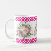 Polka stip Pink Floral Mok (Links)