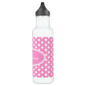 Polka stip roze en witte drinken flesje waterfles  (Rechts)