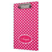 Polka stip roze roze naam en klembord initiaal (Links)
