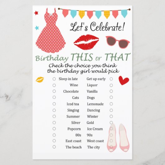 Polka stip verkleedd op Birthday Dit spel (Voorkant)