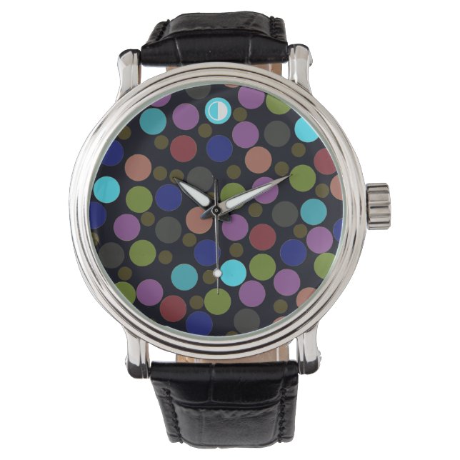 polka stipingspatroon uur horloge (Voorkant)