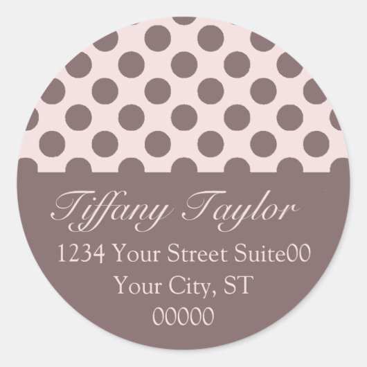 Polka-Stippen Adres Sticker (Voorkant)