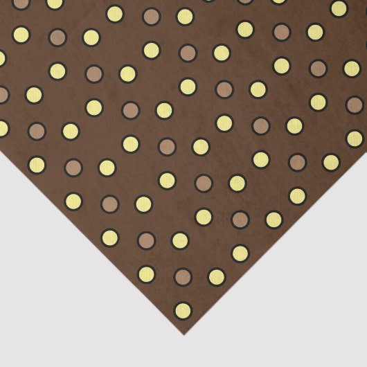 Polka-stippen bruin geel en beige tissuepapier (Detail)