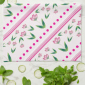 Polka-stippen en bloemen theedoek (Gevouwen)