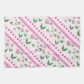 Polka-stippen en bloemen theedoek (Horizontaal)