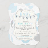 Polka-stippen en Bunting Modern Baby shower Uitnod Kaart (Voorkant / Achterkant)