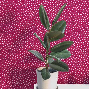 Polka Stippen en Stippen Crème op Magenta Rood Behang