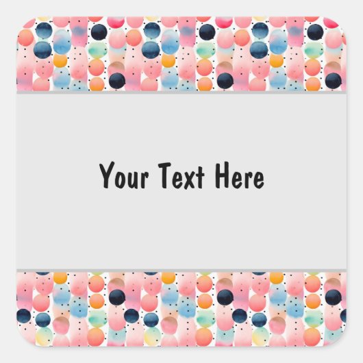 Polka Stippen en Strepen 13 Vierkante Sticker (Voorkant)