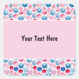 Polka Stippen en Strepen 15 Vierkante Sticker