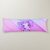 Polka-stippen Floral Crown Elephant Body Pillow Lichaamskussen (Achterkant)