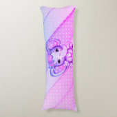 Polka-stippen Floral Crown Elephant Body Pillow Lichaamskussen (Voorkant Verticaal)