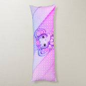 Polka-stippen Floral Crown Elephant Body Pillow Lichaamskussen (Achterkant (Verticaal))