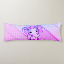 Polka-stippen Floral Crown Elephant Body Pillow Lichaamskussen