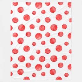  polka stippen in rood en wit l Leuk modern Fleece Deken